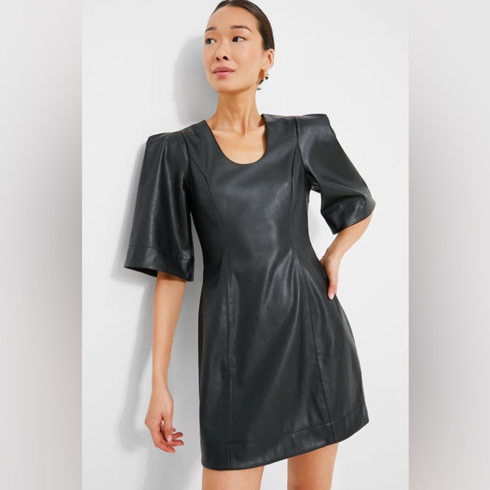 Tuckernuck Black Faux Leather Mini Dress